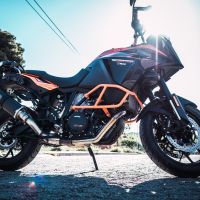 Exhaust compatible with Ktm 1290 Super Adventure 2017-2020, Dual Poppy, Slip-on exhaust including removable db killer and link pipe, EPA-compliant 