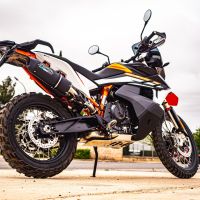 Exhaust compatible with Husqvarna Norden 901 2022-2024, Furore Evo4 Nero, Slip-on exhaust including removable db killer and link pipe, EPA-compliant 