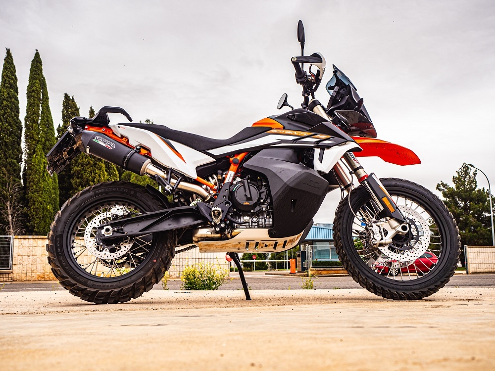 GPR exhaust compatible with  Ktm 890 Adventure R/Rally 2020-2024, New Grand Prix Evo Black Titanium, Slip-on exhaust including removable db killer and link pipe, EPA-compliant 