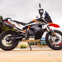 GPR exhaust compatible with  Ktm 890 Adventure R/Rally 2020-2024, New Grand Prix Evo Black Titanium, Slip-on exhaust including removable db killer and link pipe, EPA-compliant 