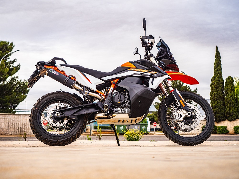 Exhaust compatible with Husqvarna Norden 901 2022-2024, M3 Black Titanium, Slip-on exhaust including removable db killer and link pipe, EPA-compliant 