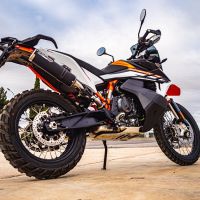 Exhaust compatible with Husqvarna Norden 901 2022-2024, M3 Black Titanium, Slip-on exhaust including removable db killer and link pipe, EPA-compliant 