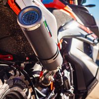 Exhaust compatible with Husqvarna Norden 901 2022-2024, M3 Black Titanium, Slip-on exhaust including removable db killer and link pipe, EPA-compliant 