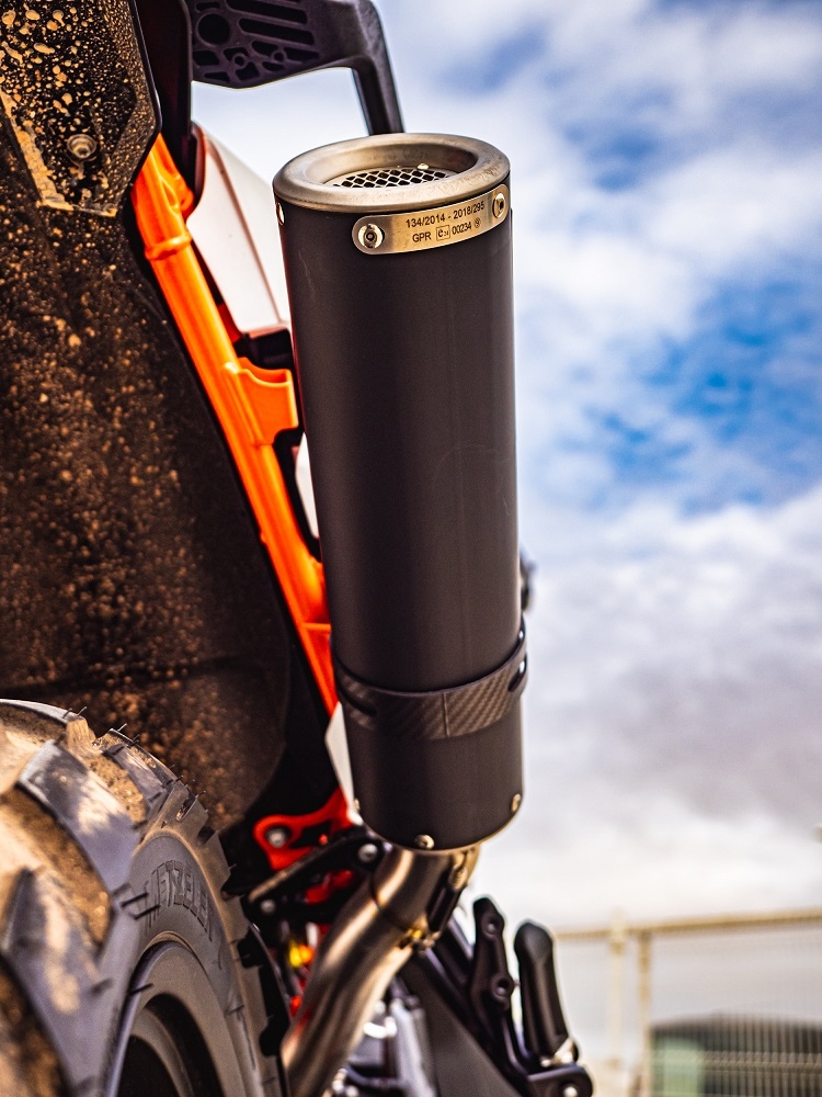 Exhaust compatible with Husqvarna Norden 901 2022-2024, M3 Black Titanium, Slip-on exhaust including removable db killer and link pipe, EPA-compliant 