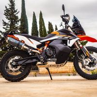 Exhaust compatible with Husqvarna Norden 901 2022-2024, Dual Poppy, Slip-on exhaust including removable db killer and link pipe, EPA-compliant 