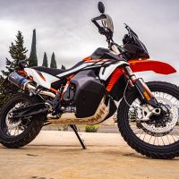 Exhaust compatible with Husqvarna Norden 901 2022-2024, Dual Poppy, Slip-on exhaust including removable db killer and link pipe, EPA-compliant 