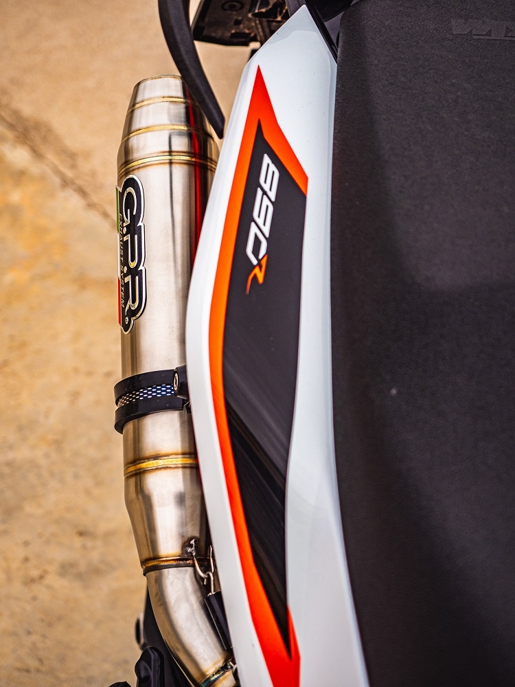Exhaust compatible with Ktm 890 DUKE 2021-2024, Deeptone Inox, Slip-on exhaust including removable db killer and link pipe, EPA-compliant 