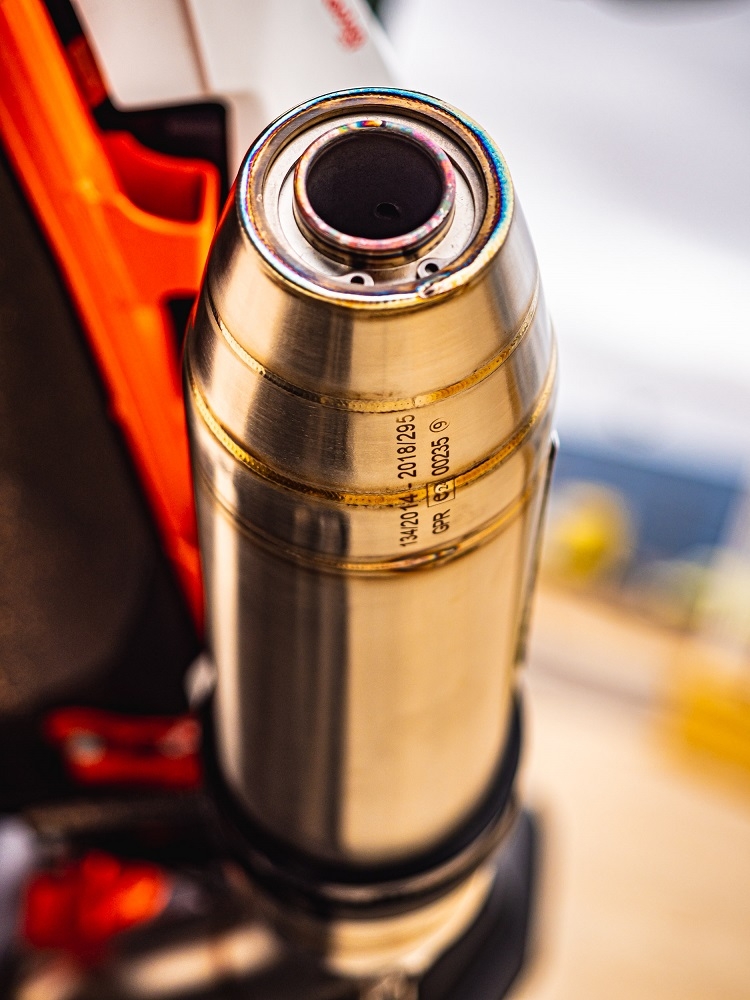 Exhaust compatible with Ktm 890 Adventure R/Rally 2021-2024, Deeptone Inox, Slip-on exhaust including link pipe 