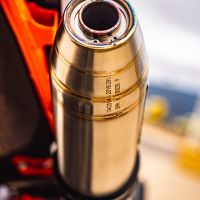 Exhaust compatible with Ktm 890 Adventure R/Rally 2021-2024, Deeptone Inox, Slip-on exhaust including link pipe 