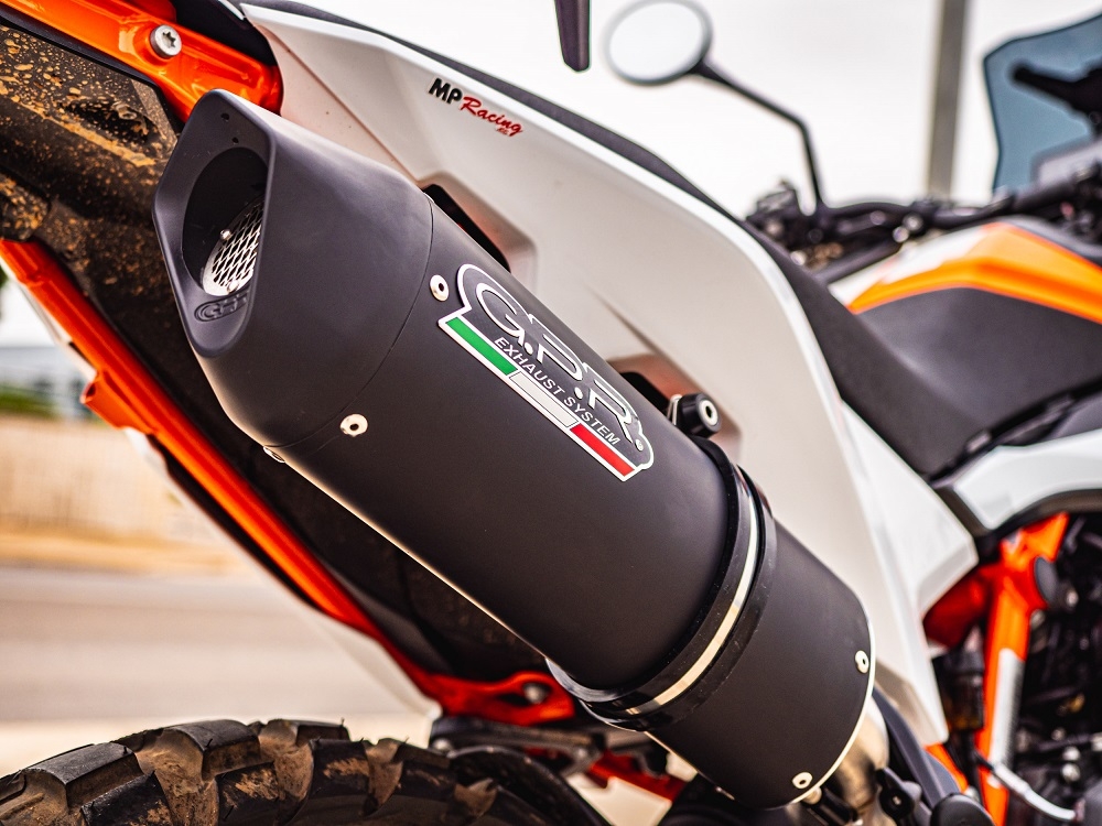 Exhaust compatible with Husqvarna Norden 901 2022-2024, Furore Evo4 Nero, Slip-on exhaust including removable db killer and link pipe, EPA-compliant 