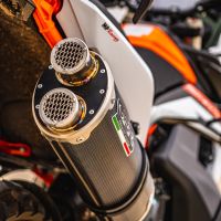 Exhaust compatible with Husqvarna Norden 901 2022-2024, Dual Poppy, Slip-on exhaust including removable db killer and link pipe, EPA-compliant 