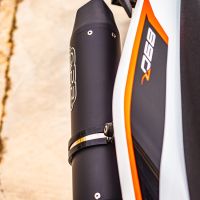 Exhaust compatible with Ktm 890 DUKE 2021-2024, Furore Evo4 Nero, Slip-on exhaust including removable db killer and link pipe, EPA-compliant 