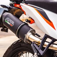 Exhaust compatible with Ktm 890 DUKE 2021-2024, Furore Evo4 Nero, Slip-on exhaust including removable db killer and link pipe, EPA-compliant 