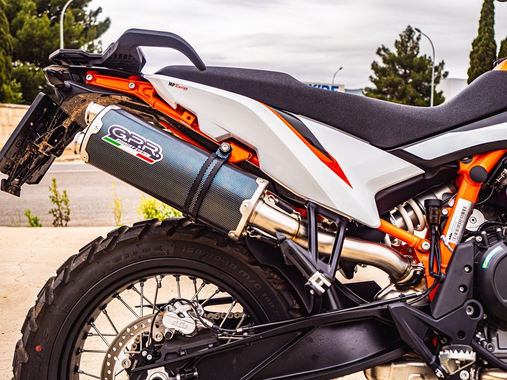 Exhaust compatible with Ktm 890 DUKE 2021-2024, Dual Poppy, Slip-on exhaust including removable db killer and link pipe, EPA-compliant 
