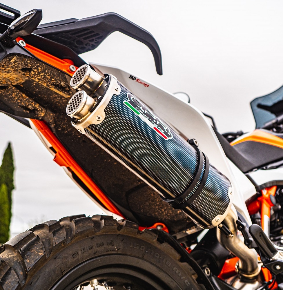 Exhaust compatible with Ktm 890 DUKE 2021-2024, Dual Poppy, Slip-on exhaust including removable db killer and link pipe, EPA-compliant 