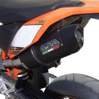Exhaust compatible with Ktm Smc 690R 2007-2016, Furore Nero, Slip-on exhaust including removable db killer and link pipe, not EPA-compliant 