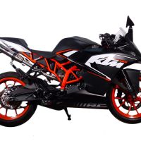 Exhaust compatible with Ktm RC 200 2014-2021, Deeptone Inox, Slip-on exhaust including link pipe 