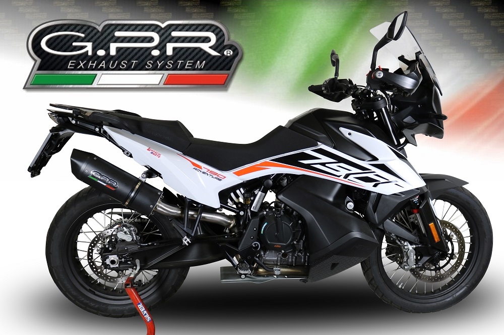 Exhaust compatible with Ktm 790 Adventure 2025-2026, Furore Evo4 Nero, Slip-on exhaust including removable db killer and link pipe, EPA-compliant 