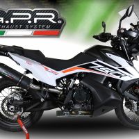 Exhaust compatible with Ktm 790 Adventure 2025-2026, Furore Evo4 Nero, Slip-on exhaust including removable db killer and link pipe, EPA-compliant 