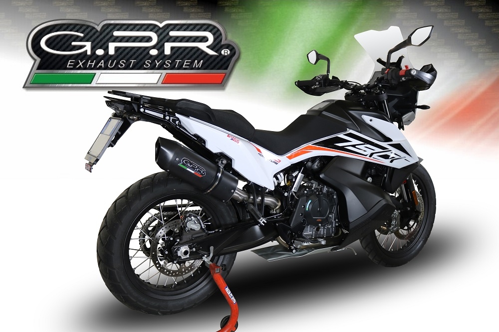 Exhaust compatible with Ktm 790 Adventure 2025-2026, Furore Evo4 Nero, Slip-on exhaust including removable db killer and link pipe, EPA-compliant 