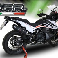 Exhaust compatible with Ktm 790 Adventure 2025-2026, Furore Evo4 Nero, Slip-on exhaust including removable db killer and link pipe, EPA-compliant 