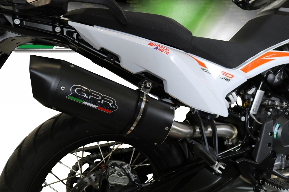 Exhaust compatible with Ktm 790 Adventure 2025-2026, Furore Evo4 Nero, Slip-on exhaust including removable db killer and link pipe, EPA-compliant 