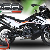 GPR exhaust compatible with  Ktm 790 Adventure 2021-2024, New Grand Prix Evo Black Titanium, Slip-on exhaust including removable db killer and link pipe, EPA-compliant 