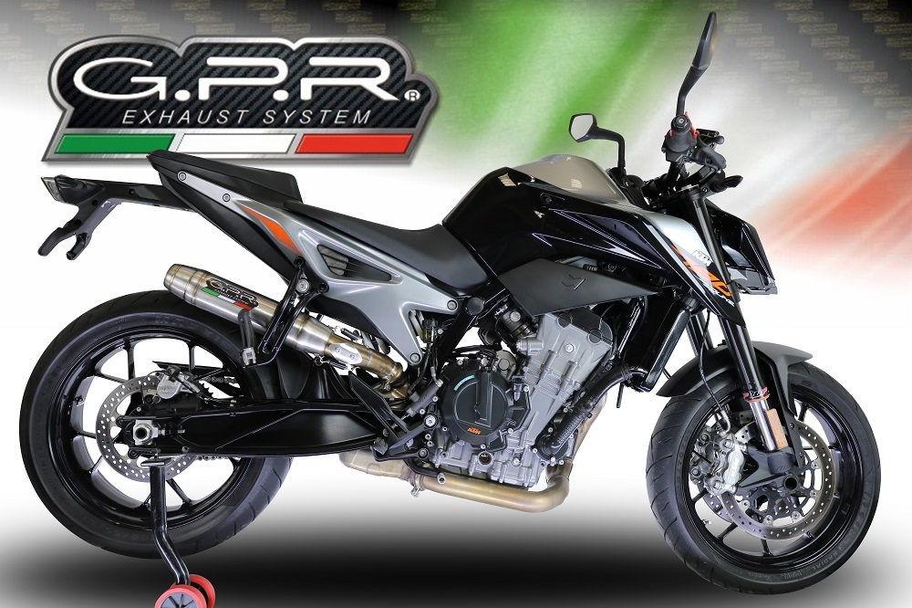 Exhaust compatible with Ktm 790 Duke 2017-2020, Deeptone Inox, Slip-on exhaust including link pipe 