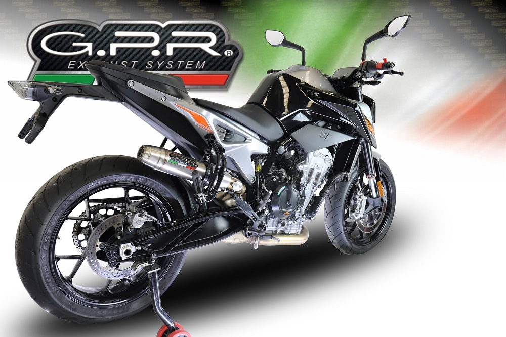 Exhaust compatible with Ktm 790 Duke 2017-2020, Deeptone Inox, Slip-on exhaust including link pipe 