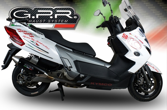 Exhaust compatible with Kymco Myroad 700 2012-2016, Power Bomb, Slip-on exhaust including removable db killer and link pipe, not EPA-compliant 
