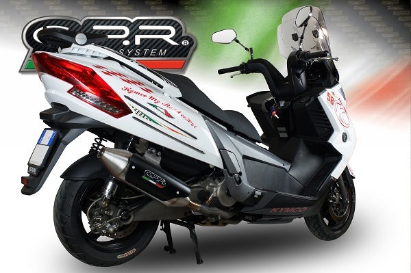 Exhaust compatible with Kymco Myroad 700 2012-2016, Power Bomb, Slip-on exhaust including removable db killer and link pipe, not EPA-compliant 