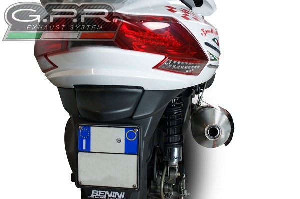 Exhaust compatible with Kymco Myroad 700 2012-2016, Power Bomb, Slip-on exhaust including removable db killer and link pipe, not EPA-compliant 