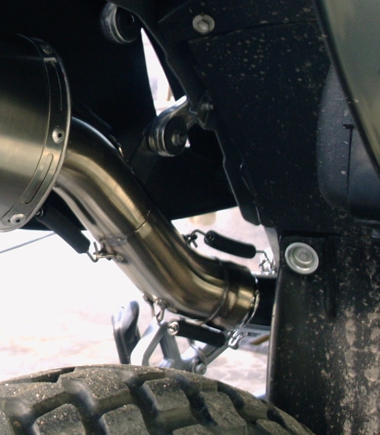 Exhaust compatible with Ktm EGS Adventure / LC4 1999-2003, Albus Ceramic, Slip-on exhaust including removable db killer and link pipe, EPA-compliant 