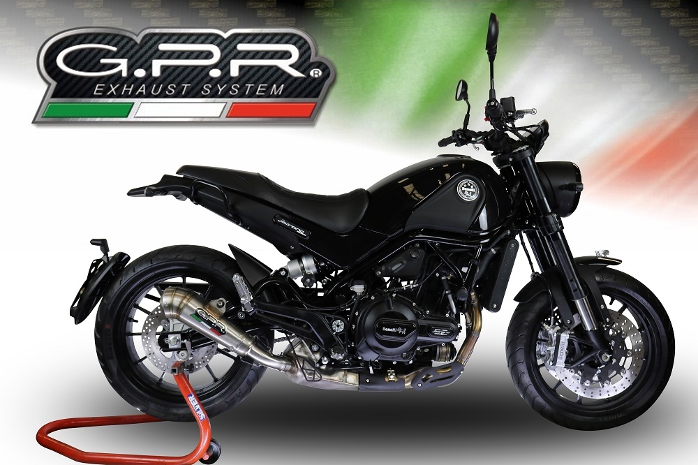 Exhaust compatible with Benelli Leoncino 500 2017-2024, Powercone Evo, Slip-on exhaust including removable db killer and link pipe, EPA-compliant 