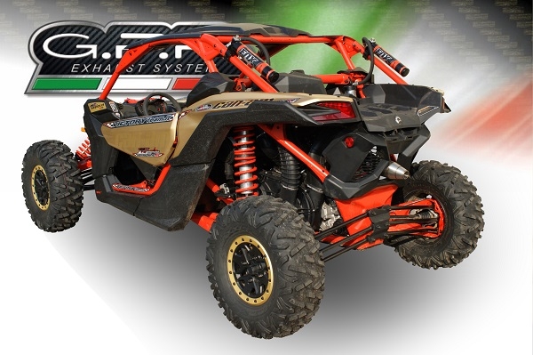 Exhaust compatible with Can Am / R / X DS / X RS / X RC / X MR/ Turbo R & RR 2017-2024, Deeptone Atv, Slip-on exhaust including removable db killer and link pipe, EPA-compliance NOT required 