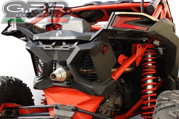 Exhaust compatible with Can Am / R / X DS / X RS / X RC / X MR/ Turbo R & RR 2017-2024, Deeptone Atv, Slip-on exhaust including removable db killer and link pipe, EPA-compliance NOT required 