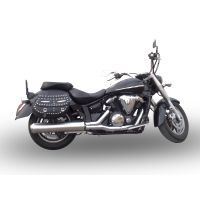 GPR exhaust compatible with Yamaha Xvs 1300 Midnight Star  2006-2014, Inox Oval Bomb, Homologated legal slip-on exhaust including removable db killer and link pipe 