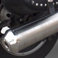 Exhaust compatible with Yamaha Xvs 1300 Midnight Star 2006-2014, Inox Oval Bomb, Slip-on exhaust including removable db killer and link pipe, not EPA-compliant 