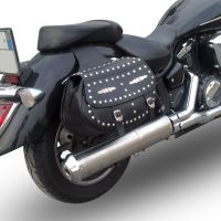 Exhaust compatible with Yamaha Xvs 1300 Midnight Star 2006-2014, Inox Oval Bomb, Slip-on exhaust including removable db killer and link pipe, not EPA-compliant 