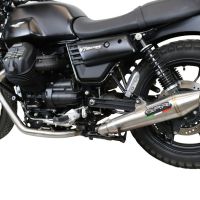Exhaust compatible with Moto Guzzi V7 III Special-Stone-Carbon 2017-2018, Vintacone, Full system exhaust 