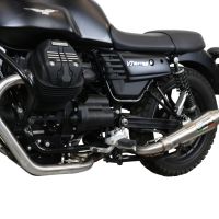 Exhaust compatible with Moto Guzzi V7 III Special-Stone-Carbon 2017-2018, Vintacone, Full system exhaust 