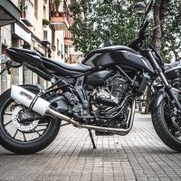 Exhaust compatible with Yamaha FZ-7 MT07 2014-2016, Albus Ceramic, Full system exhaust, including removable db killer 