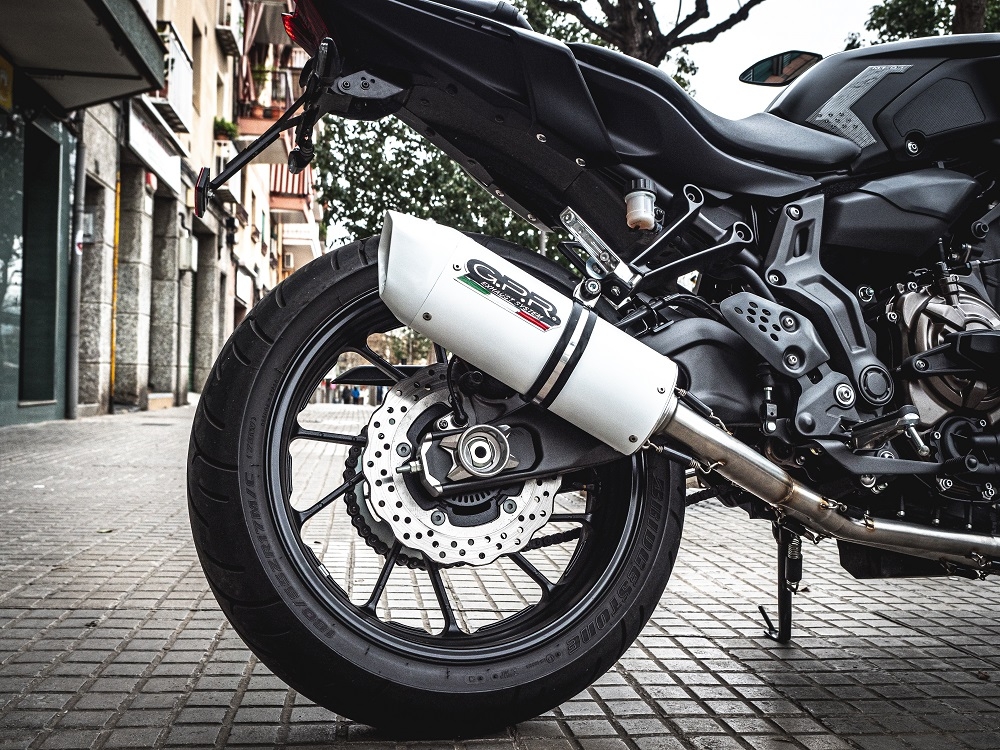 Exhaust compatible with Yamaha FZ-7 MT07 2014-2016, Albus Ceramic, Full system exhaust, including removable db killer 