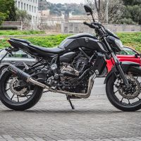 Exhaust compatible with Yamaha FZ-7 MT07 2017-2020, M3 Black Titanium, Full system exhaust, including removable db killer 