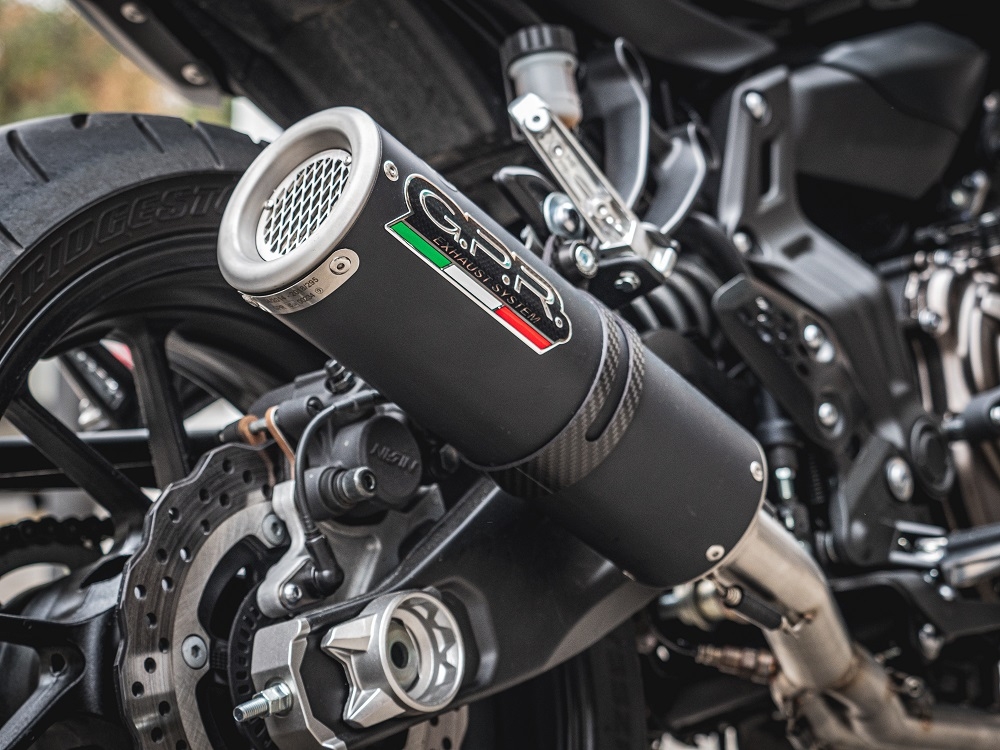 Exhaust compatible with Yamaha Tracer 700 2016-2019, M3 Black Titanium, Full system exhaust, including removable db killer 