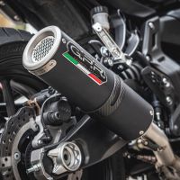 Exhaust compatible with Yamaha Tracer 700 2016-2019, M3 Black Titanium, Full system exhaust, including removable db killer 
