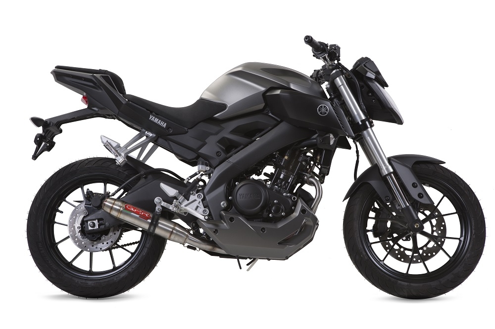 Exhaust compatible with Yamaha Mt 125 2017-2019, Deeptone Inox, Slip-on exhaust including link pipe and removable db killer 