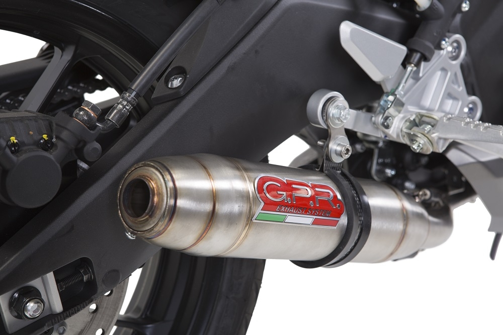 Exhaust compatible with Yamaha Mt 125 2017-2019, Deeptone Inox, Slip-on exhaust including link pipe and removable db killer 
