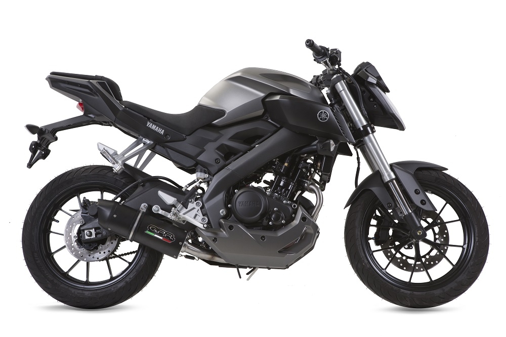 Exhaust compatible with Yamaha Mt 125 2017-2019, Furore Nero, Full system exhaust, including removable db killer 