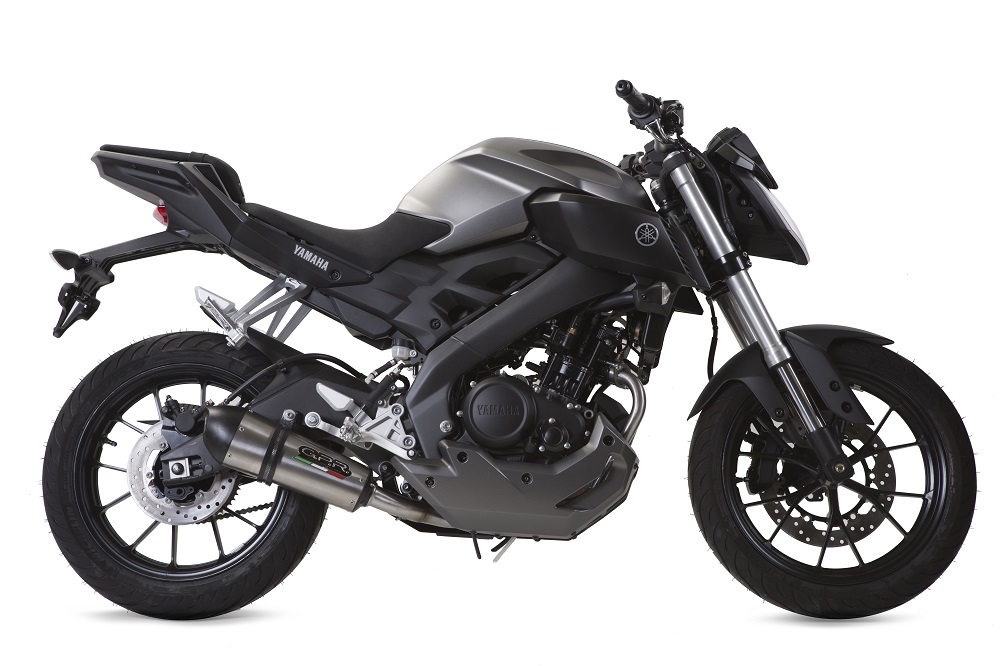 GPR exhaust compatible with  Yamaha Mt 125 2017-2019, New Grand Prix Evo Titanium, Full system exhaust, including removable db killer 
